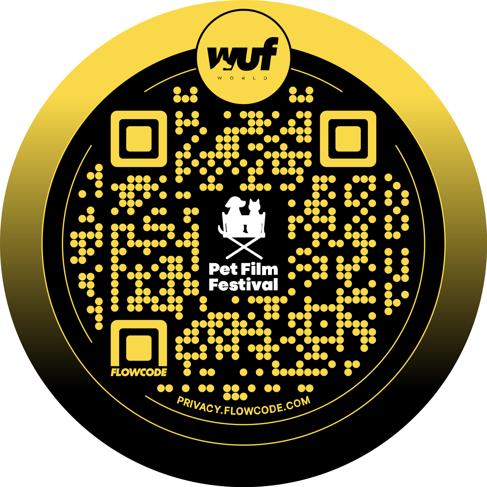 QR code linking to the Pet Film Festival story submission form